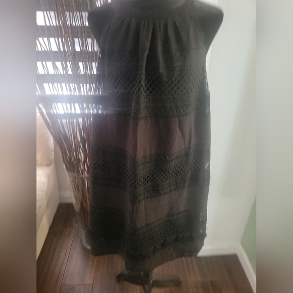 LOFT Tassel Halter Swing Dress in Black Medium New With Tags - Picture 14 of 16